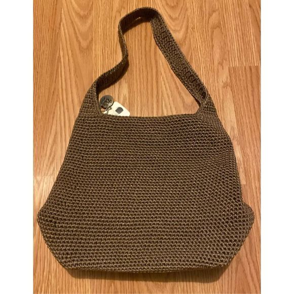 The SAK CLASSICS Taupe Crochet Shoulder Bag Purse NWT - Picture 4 of 11